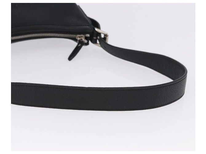 Borsa a tracolla BURBERRY in pelle nera e argento Auth 202141A Nero - vista 8