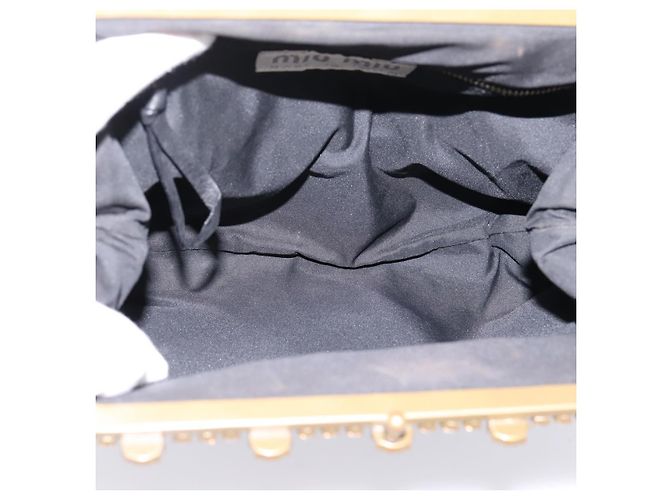 Borsa a tracolla Miu Miu in pelle nera e oro Auth 199415V Nero D'oro - vista 11