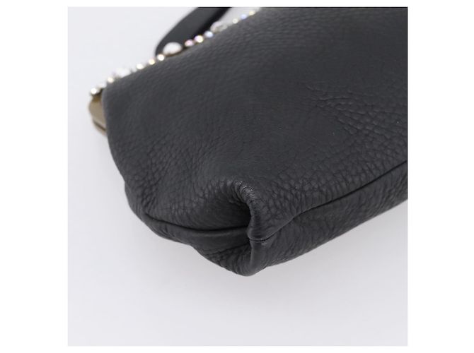 Borsa a tracolla Miu Miu in pelle nera e oro Auth 199415V Nero D'oro - vista 14