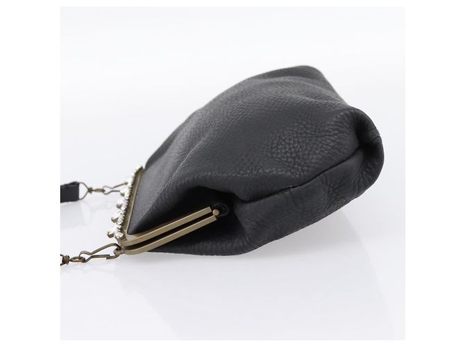 Borsa a tracolla Miu Miu in pelle nera e oro Auth 199415V Nero D'oro - vista 3
