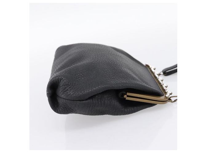 Borsa a tracolla Miu Miu in pelle nera e oro Auth 199415V Nero D'oro - vista 4