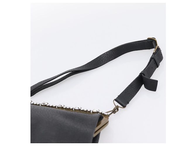 Borsa a tracolla Miu Miu in pelle nera e oro Auth 199415V Nero D'oro - vista 8