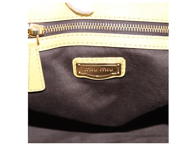 Borsa Miu Miu Matelassé in pelle 2way Gialla Tono Oro Auth 167575V Giallo - vista 21