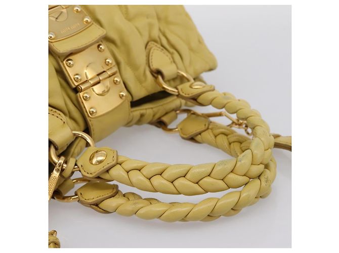Borsa Miu Miu Matelassé in pelle 2way Gialla Tono Oro Auth 167575V Giallo - vista 7
