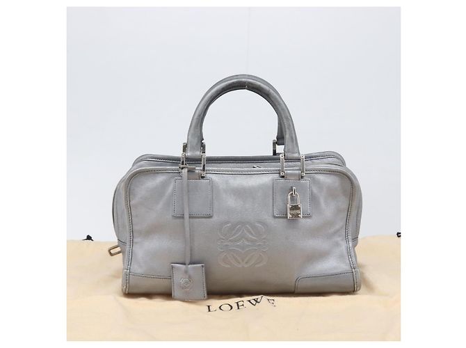 Borsa a mano LOEWE Amazona 28 in pelle Argento Oro Auth 200992V D'oro - vista 12
