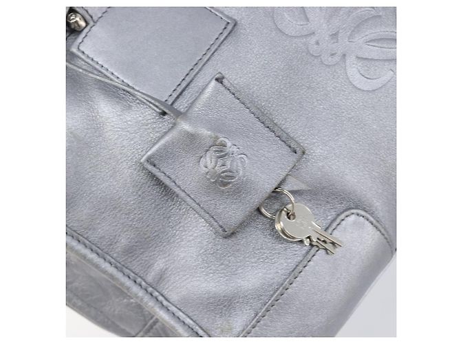 Borsa a mano LOEWE Amazona 28 in pelle Argento Oro Auth 200992V D'oro - vista 9