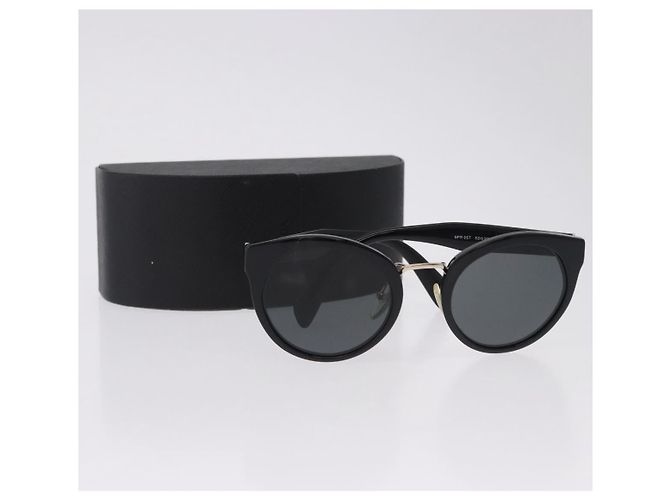 Occhiali da sole PRADA Plastica Nero Tono Oro Auth BA15442 - vista 12