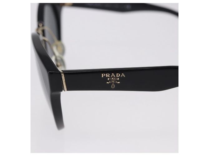 Occhiali da sole PRADA Plastica Nero Tono Oro Auth BA15442 - vista 14