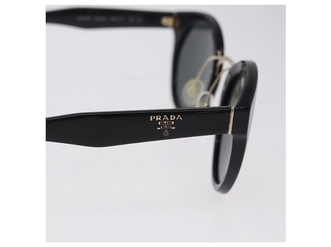 Occhiali da sole PRADA Plastica Nero Tono Oro Auth BA15442 - vista 6