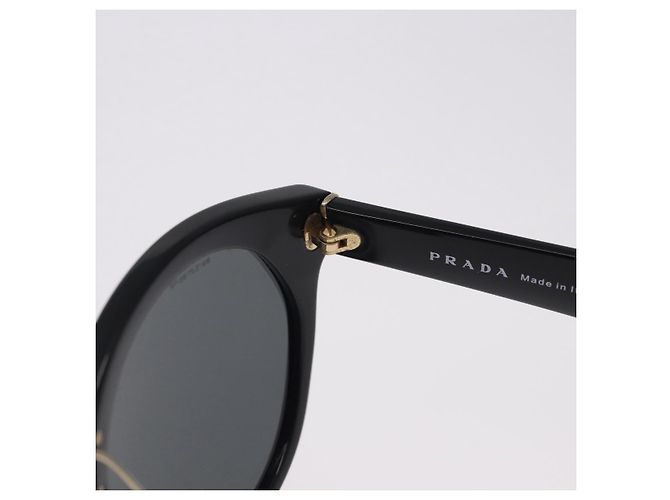 Occhiali da sole PRADA Plastica Nero Tono Oro Auth BA15442 - vista 8
