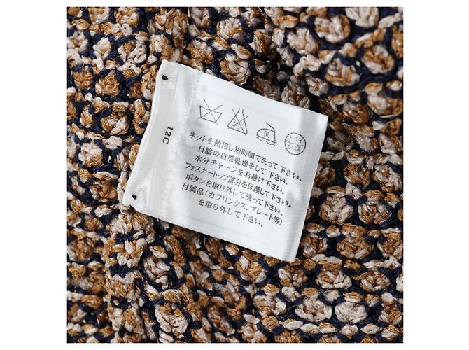 Ensemble veste et jupe CHANEL en nylon avec CC doré Auth ki6808M - vue 16