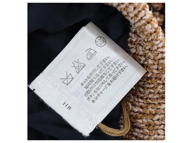 Ensemble veste et jupe CHANEL en nylon avec CC doré Auth ki6808M - vue 23