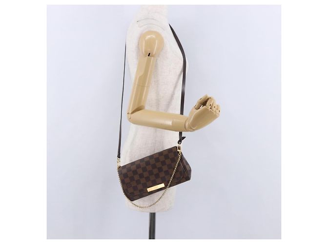 LOUIS VUITTON Damier Ebene Favorit PM Shoulder Bag 2way N41276 LV Auth ka6018V - vista 24