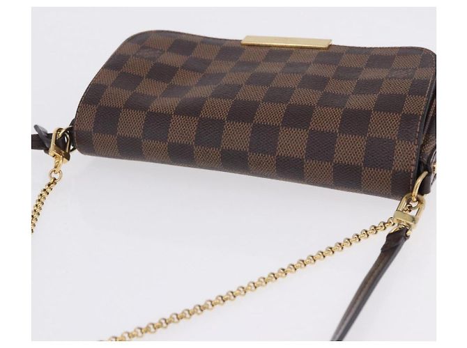 LOUIS VUITTON Damier Ebene Favorit PM Shoulder Bag 2way N41276 LV Auth ka6018V - vista 6