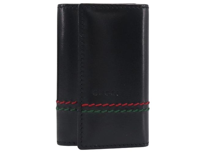 GUCCI Key Case Leather Black Silver 138052 Auth 199850V Silvery - view 13