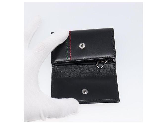 GUCCI Key Case Leather Black Silver 138052 Auth 199850V Silvery - view 17
