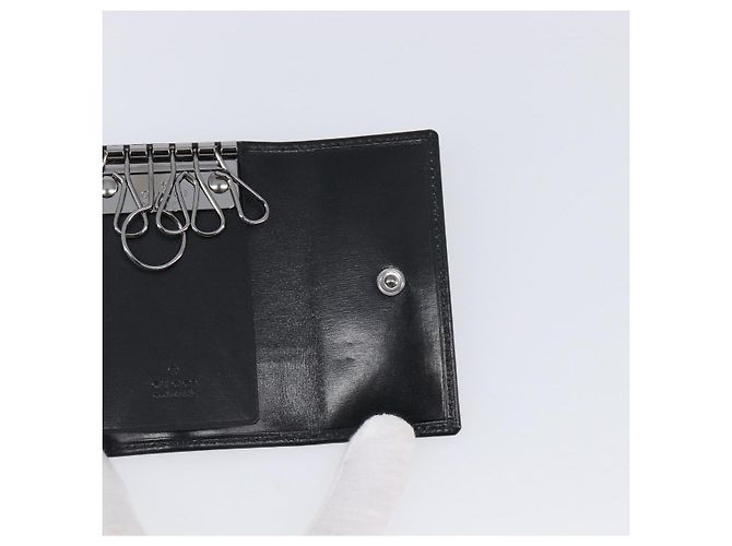 GUCCI Key Case Leather Black Silver 138052 Auth 199850V Silvery - view 18