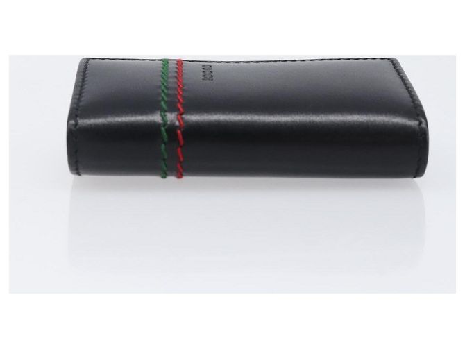 GUCCI Key Case Leather Black Silver 138052 Auth 199850V Silvery - view 3