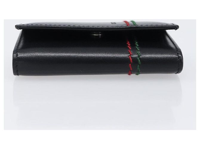 GUCCI Key Case Leather Black Silver 138052 Auth 199850V Silvery - view 4