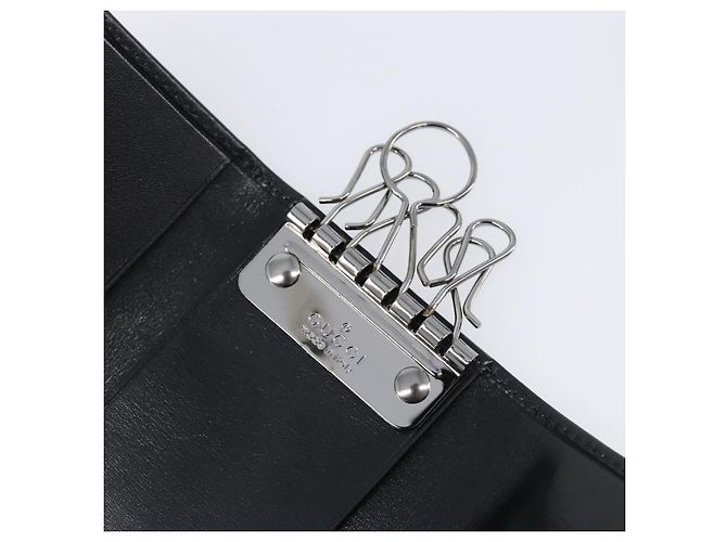 GUCCI Key Case Leather Black Silver 138052 Auth 199850V Silvery - view 9