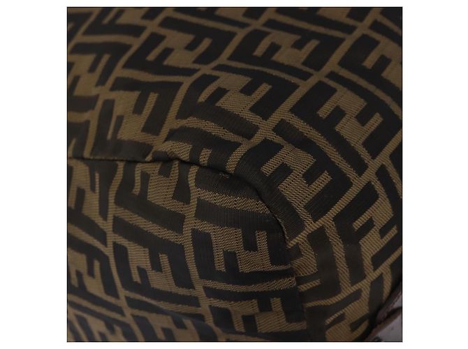 Borsa Tote FENDI Zucca Canvas Nylon Marrone Nero Auth 197867 - vista 14