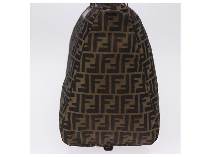 Borsa Tote FENDI Zucca Canvas Nylon Marrone Nero Auth 197867 - vista 3