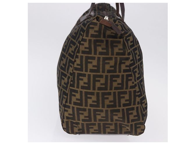 Borsa Tote FENDI Zucca Canvas Nylon Marrone Nero Auth 197867 - vista 4