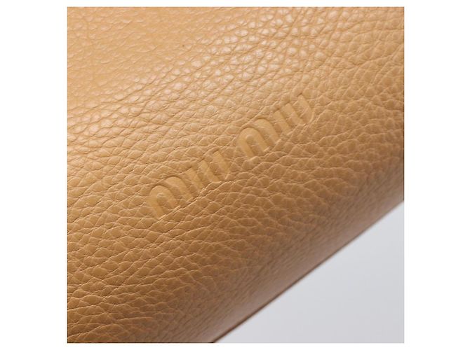 Borsa Tote Miu Miu Pelle Brown Beige Auth 202080V Marrone - vista 17