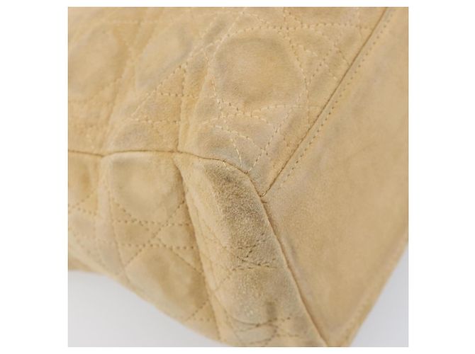 Borsa a mano Christian Dior Canage Suede Beige Gold Auth bs36869 D'oro - vista 10