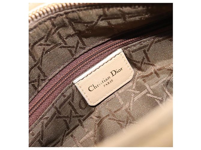 Borsa a mano Christian Dior Canage Suede Beige Gold Auth bs36869 D'oro - vista 11