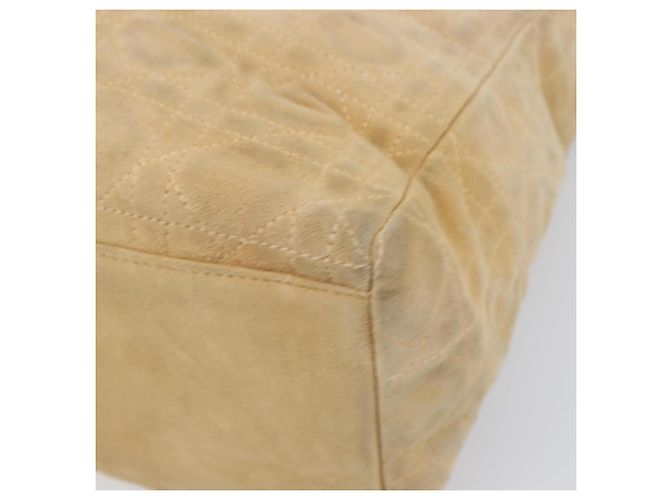 Borsa a mano Christian Dior Canage Suede Beige Gold Auth bs36869 D'oro - vista 16