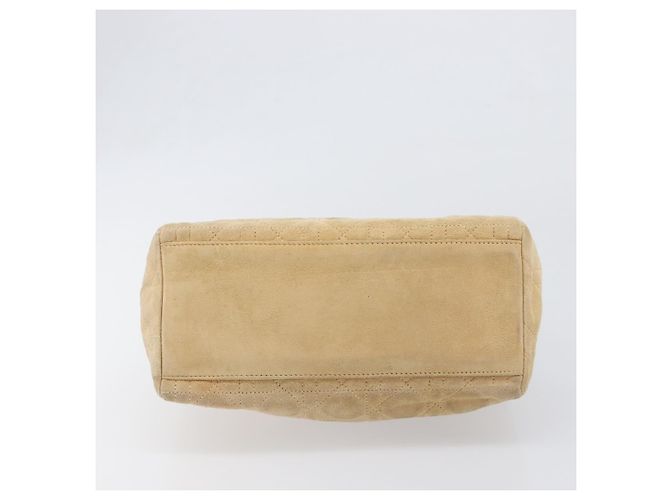 Borsa a mano Christian Dior Canage Suede Beige Gold Auth bs36869 D'oro - vista 5