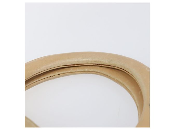Borsa a mano Christian Dior Canage Suede Beige Gold Auth bs36869 D'oro - vista 9