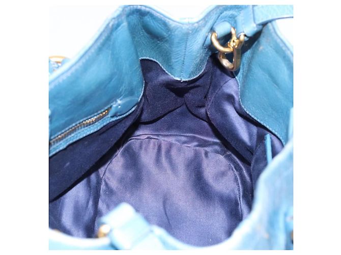 Borsa a mano Miu Miu in pelle 2way blu e oro autentica 199477V D'oro - vista 19
