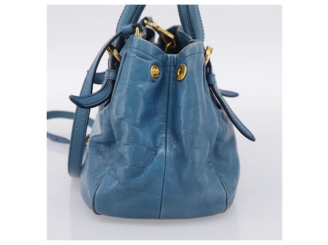 Borsa a mano Miu Miu in pelle 2way blu e oro autentica 199477V D'oro - vista 4