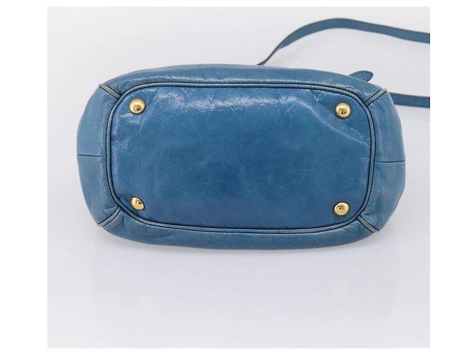 Borsa a mano Miu Miu in pelle 2way blu e oro autentica 199477V D'oro - vista 5