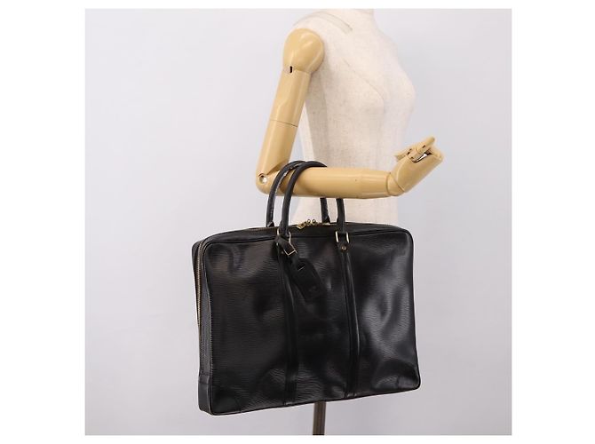 LOUIS VUITTON Epi Porte Documents Voyage Business Bag Black M40321 Auth 201958 Negro - vista 27