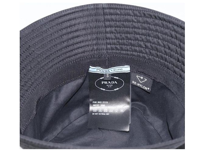 PRADA Bucket Hat Nylon Schwarz Silber Auth 200831V - Ansicht 10