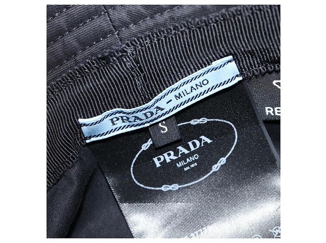 PRADA Bucket Hat Nylon Schwarz Silber Auth 200831V - Ansicht 12
