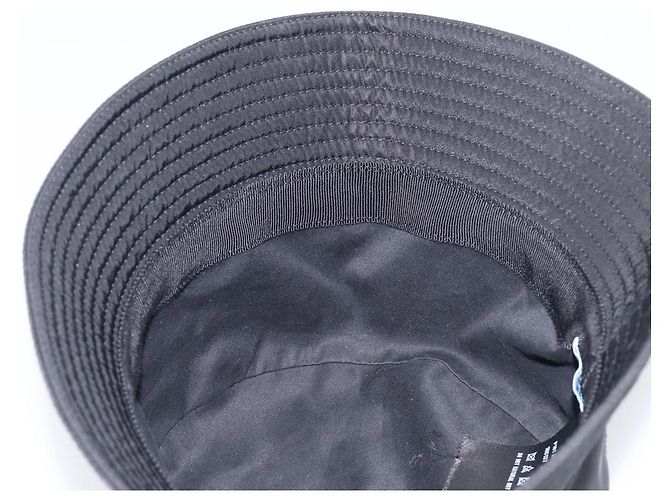 PRADA Bucket Hat Nylon Schwarz Silber Auth 200831V - Ansicht 14