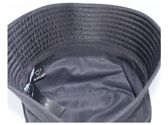 PRADA Bucket Hat Nylon Schwarz Silber Auth 200831V - Ansicht 15