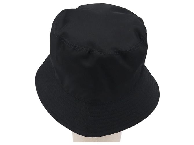 PRADA Bucket Hat Nylon Schwarz Silber Auth 200831V - Ansicht 2