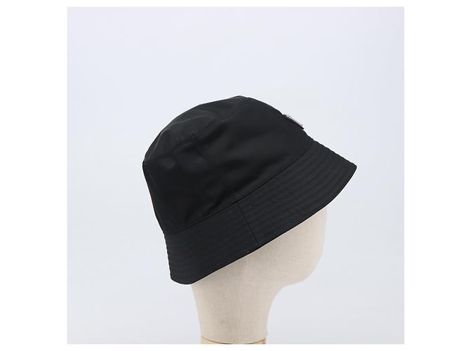PRADA Bucket Hat Nylon Schwarz Silber Auth 200831V - Ansicht 4