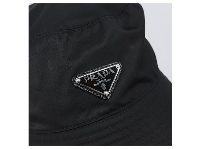 PRADA Bucket Hat Nylon Schwarz Silber Auth 200831V - Ansicht 5