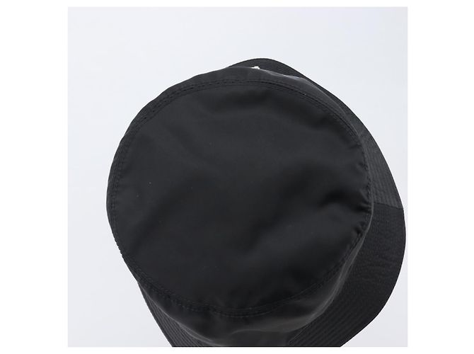 PRADA Bucket Hat Nylon Schwarz Silber Auth 200831V - Ansicht 6