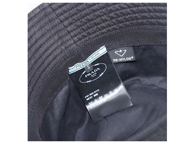 PRADA Bucket Hat Nylon Schwarz Silber Auth 200831V - Ansicht 8