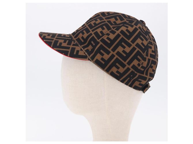 FENDI Zucca Canvas Cap Brown Black Auth ki6793M Braun Schwarz - Ansicht 3