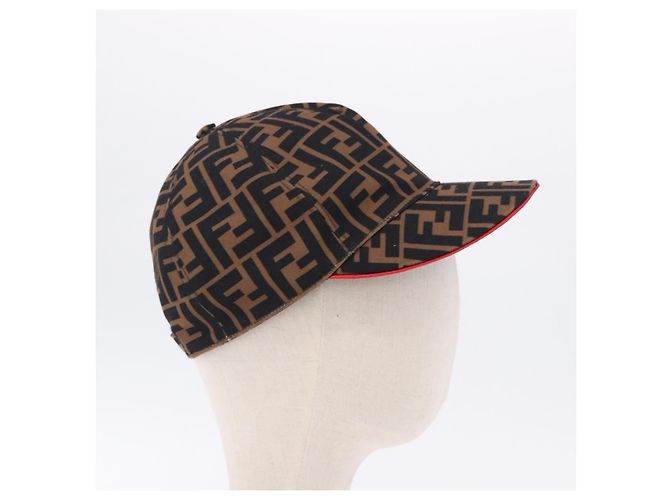 FENDI Zucca Canvas Cap Brown Black Auth ki6793M Braun Schwarz - Ansicht 4
