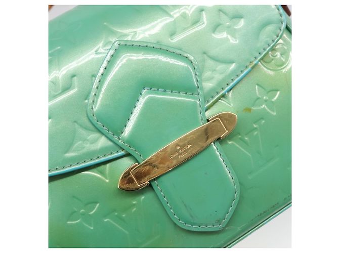 LOUIS VUITTON Monogram Vernis Bell Flower PM Blue Lagon M91730 LV Auth 199500 - vista 19