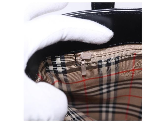 Borsa a mano Burberrys Nova Check Pelle Nero Beige Auth 202233 - vista 11